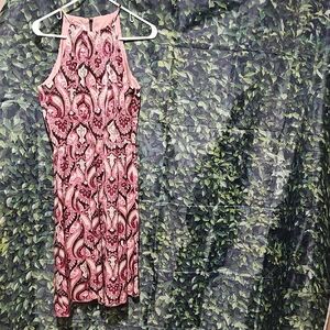 Elegant‎ Pink Paisley Midi Dress